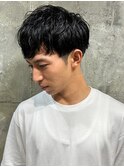 ツーブロックマッシュ　メンズショート　くせ毛