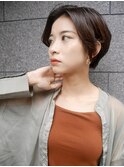 大人かわいいくびれショートボブ【有海一生】/髪質改善/前髪なし