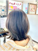 【orange大分賀来】外ハネミディアムレイヤーオリーブカラー