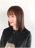 暗髪/ストレートパーマ/髪質改善/伸ばしかけ