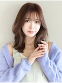 大人可愛い20代30代40代外ハネ くびれレイヤーミディアム