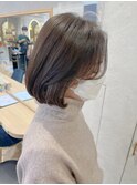 透明感グレージュカラーふんわりワンホンボブ【中居】