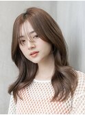 くびれヘア/韓国風ヘア/大人可愛い/ベージュ/原宿/表参道