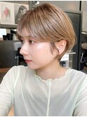 ショートヘア_チェリーブラウンフェミニンロング_ba413921