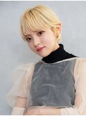 三軒茶屋_レディース_丸みショート_ブロンド_ハイトーン_小顔