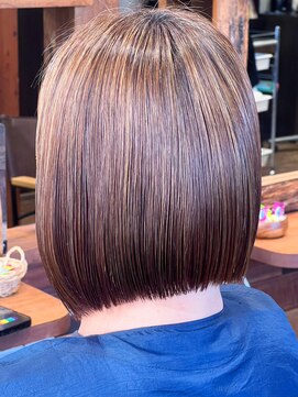 ヘアーレナータ 八王子(HAIR RENATA) 20代30代40代ストレートボブハイライト立体感アッシュブラウン