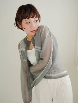 ムク 甲府(muku.) 前髪/ココアベージュ/小顔に見せるヘア/オリーブグレー[甲府駅]