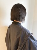 大平/切りっぱなしミニボブアッシュグレー前下がり前髪顔まわり