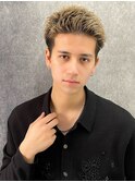 七三オールバックかき上げアップバングスパイキーショート