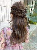ロングスタイルお呼ばれハーフアップ