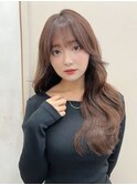 髪質改善*韓国風ピンクブラウンロング*美髪【Zina難波】