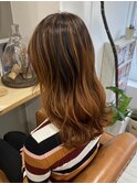 【立町メアリーバイメリー】☆バレイヤージュ×ペールオレンジ☆
