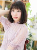 大人可愛い透けバング切りっぱなしボブディc6大宮10代20代30代