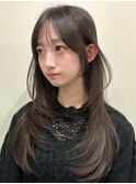 韓国風/レイヤー/小顔/前髪カット/髪質改善/グレージュ/透明感