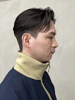 メンズセンターパートニュアンスパーマ毛流れ縮毛矯正刈り上げ