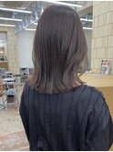 ブリーチなし切りっぱなしボブミディアムレイヤーボブ夏カラー