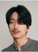 天神大名ニュアンスパーマセンターパートシャドウパーマ刈り上げ
