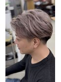 大人メンズショート+ダブルカラー(ブリーチ+髪質改善カラー)
