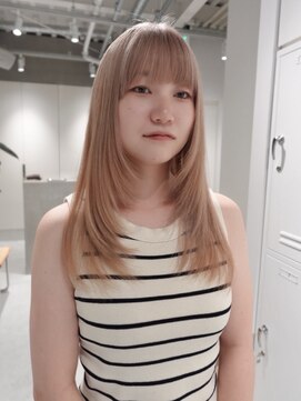 テクネ 天神大名(techne) 天神大名顔周りレイヤーカットケアブリーチロングヘア今泉