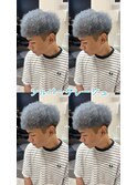 短髪シルバーグレージュ