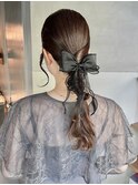 【ローポニーテール】結婚式/銀座/ヘアセット/アレンジ