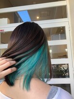 ヘアールーム シープス(hair room sheeps)&nbsp;インナーカラー×エメラルドグリーン