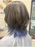 ブルーのインナーカラー♪