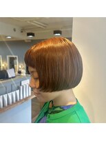 ブレス ヘアー リーベ(Bless HAIR Liebe)&nbsp;20代30代40代艶感ストレートオレンジブラウン透明感ミニボブ