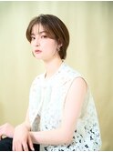 大人可愛い20代30代40代ボブショート大人前髪透明感カラー