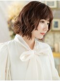 ダブルカラーブリーチなし顔周りカットハッシュボブウルフ20代c8