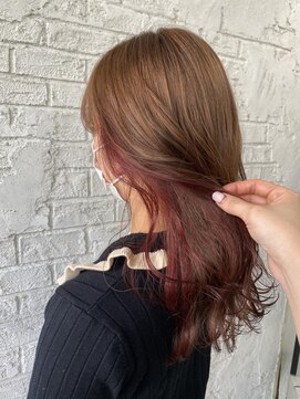 プライズ 池袋店(prize) カシスピンクインナーカラーベージュピンク7064