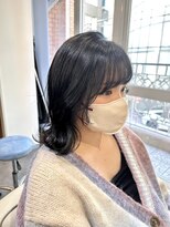 マリン(Marine)&nbsp;20代30代ブルーブラック透明感カラー顔周りカット