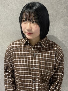 ラミエバイメルト 下北沢(lamie by melt) 花田/黒髪/グレーベージュ/レイヤーロング/韓国ヘア/ネイビー