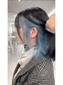 【中野】インナーカラー/水色/ターコイズ/ブルマカラー