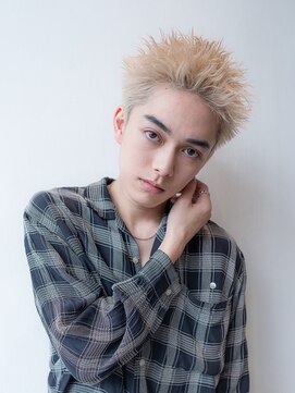 イオ 本厚木(io) メンズスパイキーショート刈り上げ短髪ハイトーン