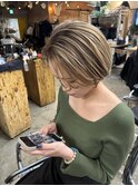 明るめ白髪ぼかしブリーチダブルカラートリートメント30000