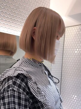 リムレスバイサンク 万代 新潟駅(LIMLESS by cinq) ミルクティーベージュダブルカラーグレージュカラーハイライト