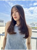 くびれヘア/顔周り/韓国/レイヤーカット/黒髪/ミディアム北千住