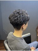 ビジネスツーブロックショート フェザーパーマ サイドパート