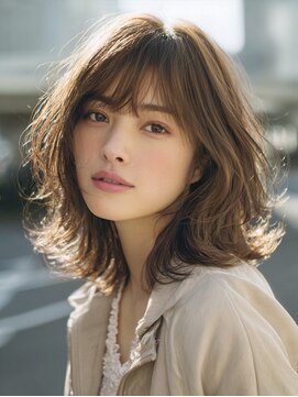 アルトリスト(Altruist Aging×HAIR&SPA) ★ダークアッシュ大人ガーリーボブ着物ミディアムレイヤーカット