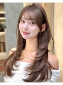 ミニウルフレイヤーカット顔周り前髪韓国ミディアムロング/池袋