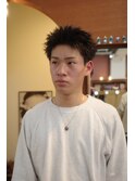 メンズスパイキーショート刈り上げ眉毛カット外国人風岡山