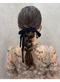 大人可愛い編みおろしヘアセット