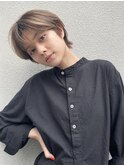 横浜西口/グレーヘアー メテオストレート ひし形レイヤーボブ