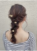 【YU.ki】 ヘアアレンジ ヘアセット 編みおろし 結婚式