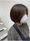 マロンベージュ_マロンベージュ Aラインボブ かきあげ