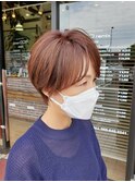 大人女子くびれショート×白髪ぼかしでツヤカラー