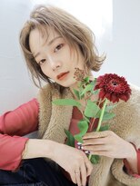 スリール バイ ミリー 江坂(Sourire by milly)&nbsp;【Sourir江坂】外ハネボブウルフグレージュカラーペールベージュ