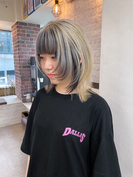 ヘアー アレス(hair ales) ウルフデザインカラー　ミディアムウルフ