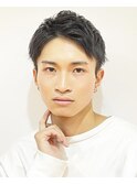 メンズ/アップバング/ツーブロックマッシュ/束感ショート/波巻き